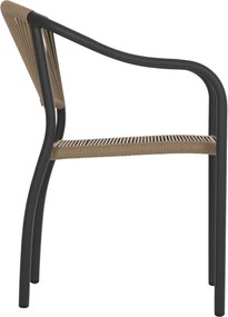 ΠΟΛΥΘΡΟΝΑ ΑΛΟΥΜΙΝΙΟΥ HM5856.02 ΑΝΘΡΑΚΙ ΜΕ ΣΧΟΙΝΙ PE WICKER 57x63x80 εκ.