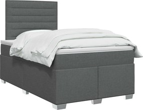 vidaXL Κρεβάτι box spring με στρώμα Σκούρο Γκρι 120 x 200 cm Ύφασμα