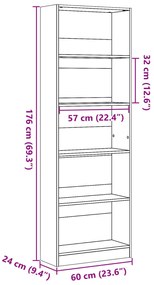 ΒΙΒΛΙΟΘΗΚΗ ΛΕΥΚΗ 60X24X176 ΕΚ. ΑΠΟ ΕΠΕΞΕΡΓΑΣΜΕΝΟ ΞΥΛΟ 857821