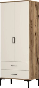 Διφυλλη Ντουλαπα Καρυδια/Κρεμ KUMSAL 47.5x80x201.4