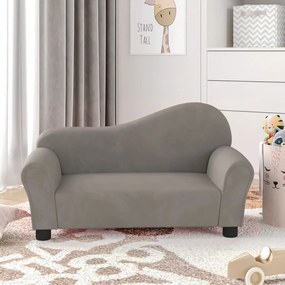vidaXL Καναπές Παιδικός Ανοιχτό Γκρι Βελούδινος