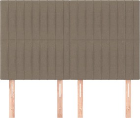 vidaXL Κεφαλάρι Κρεβατιού Μπεζ 144x5x118/128 εκ. Ύφασμα