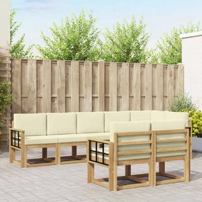 vidaXL Σειρά Καναπέ Εξωτερικού 8 pcs Λευκό και Κρεμ Πολυεστέρας