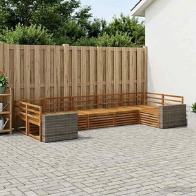 vidaXL Σειρά Καναπέ Εξωτερικού 7 pcs Φυσικό