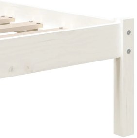 vidaXL Πλαίσιο Κρεβατιού Λευκό 90 x 190 εκ. Μασίφ Ξύλο Single