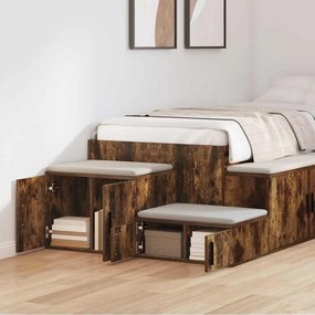 vidaXL Ντουλάπι αποθήκευσης 2 pcs Καπνιστό Δρύς 118 x 41 x 40 εκ
