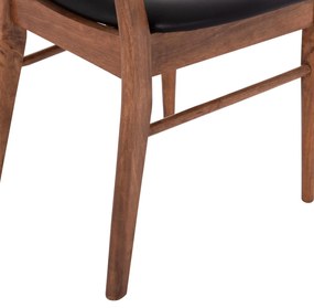 Καρέκλα Τραπεζαρίας SEKOR σε Καρυδί RUBBERWOOD - Μαύρο PU 51x48x79Υεκ. 2αδα 51x48x79 εκ.