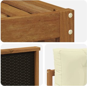 vidaXL Σειρά Καναπέ Εξωτερικού 4 pcs Φυσικό και Κρέμα Πολυεστέρας