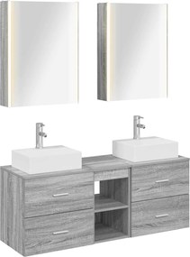 vidaXL Σετ Επίπλων Μπάνιου 5 pcs Γκρι Sonoma
