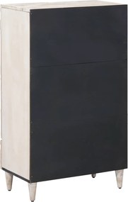 vidaXL Ψηλή Επιφάνεια Λευκό 60 x 33,5 x 100 εκ. Στερεό ξύλο μάνγκο