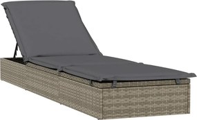 vidaXL Ξαπλώστρα με Στρογγυλή Οροφή Μαύρη 211x57x140 εκ. Συνθ. Ρατάν