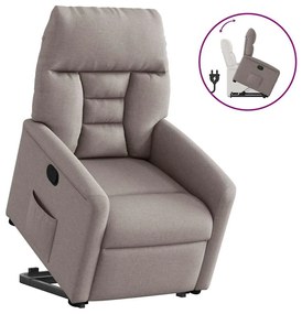 vidaXL Πολυθρόνα Ανακλινόμενη με Ανύψωση Χρώμα Taupe Υφασμάτινη