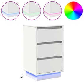 vidaXL Κομοδίνο με συρτάρι Λευκό 39 x 34.5 x 65 εκ. Επεξεργασμένο ξύλο
