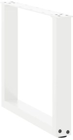 vidaXL Πόδια Τραπεζιού Σαλονιού σε Σχήμα U 2 τεμ. Λευκά 50x(42-43) εκ. Ατσάλι