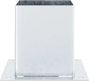 vidaXL Βάσεις στύλων τετράγωνες 12 τεμάχια Ασημί Γαλβανισμένος χάλυβας