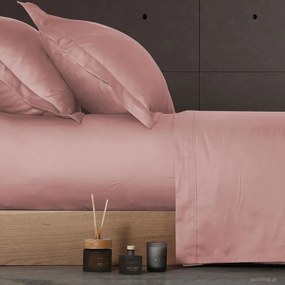 Σεντόνι King Size Με Λάστιχο (180x200+35) Nef-Nef Homeware Elements Ροζ