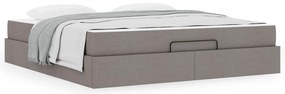 vidaXL Σκελετός Κρεβατιού με αποθήκευση Taupe 180 x 200 cm ύφασμα
