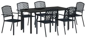 vidaXL Σέτ φαγητού για κήπο 7 pcs Ανθρακί Ατσάλι