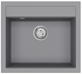 Helika Quadro SQQ 100 Ένθετος Γρανιτένιος Νεροχύτης Μ56.5xΠ51cm Γκρί