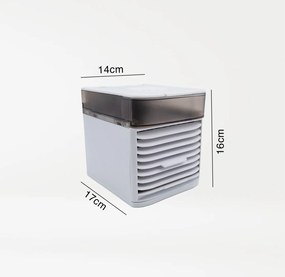 Mini Air Cooler, Ανεμιστήρας Υδρονέφωσης &amp; Υγραντήρας USB 7W 14x17x16cm