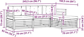 vidaXL Σειρά Καναπέ Εξωτερικού 4 pcs Λευκό και Μπεζ Πολυεστέρας