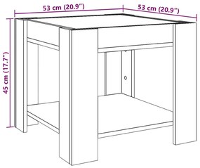 Τραπεζάκι Σαλονιού με LED Μαύρο 53x53x45 εκ. Επεξεργασμένο Ξύλο - Μαύρο