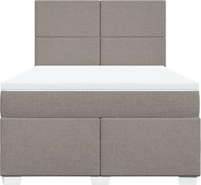 vidaXL Κρεβάτι Boxspring με Στρώμα Taupe 140x200 εκ. Υφασμάτινο