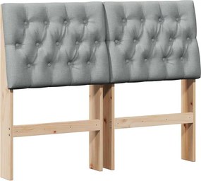 vidaXL Ταπετσαρισμένο κεφαλάρι Ανοιχτό γκρι 120 cm