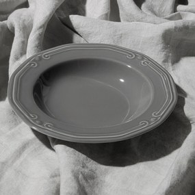 Πιάτο Βαθύ Πορσελάνινο Ανάγλυφο 23cm Estia Home Art Athenee Grey 07-13677