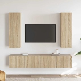 vidaXL Έπιπλο Τηλεόρασης 4 Τεμαχίων Sonoma Δρυς από Επεξ. Ξύλο