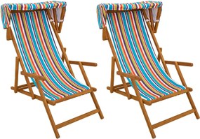vidaXL Καρέκλα Ακτίνας 2 pcs 3 θέση Στερεό Ξύλο Ευκαλύπτου Πολύχρωμο