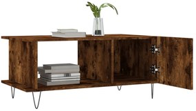 vidaXL Τραπεζάκι Σαλονιού Καπνιστή Δρυς 90x50x40 εκ. Επεξεργασμ. Ξύλο