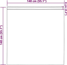 vidaXL Κουρτίνες Μαύρης Ύφανσης με Δαχτυλίδια 2 pcs Λευκό φωτεινό