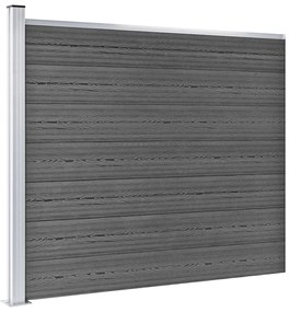 vidaXL Πάνελ Περίφραξης Μαύρο 175 x 146 εκ. από WPC