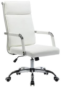 Καρέκλα γραφείου διευθυντη Mavel PU λευκό 55x62x100-110εκ Υλικό: PU METAL 360-000030