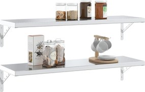 vidaXL Στηρίγματα Ραφιών 4 Τεμ. Ασημί 30x2,5x15,5 Ανοξείδωτο Ατσάλι