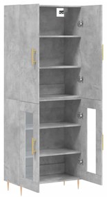 vidaXL Ντουλάπι Γκρι Σκυροδέματος 69,5x34x180 εκ. Επεξεργασμένο Ξύλο