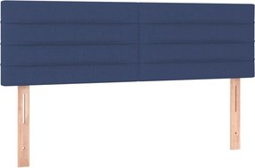 vidaXL Κρεβάτι Boxspring με Στρώμα Μπλε 140x200 εκ. Υφασμάτινο