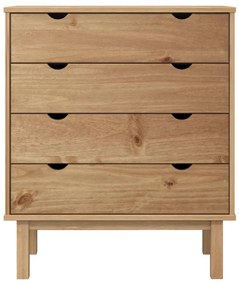 vidaXL Συρταριέρα OTTA Γκρι 76,5 x 39,5 x 90 εκ. από Μασίφ Ξύλο Πεύκου