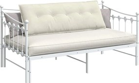 vidaXL Μαξιλάρι Πλάτης Κρεμ 140 x 50 cm Υφασμάτινο Κορντουρά