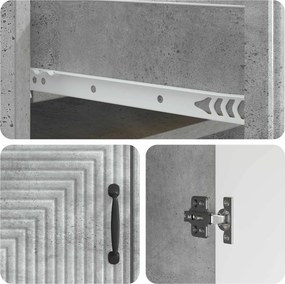 vidaXL Πλαϊνό γραφείο Γκρι Σκυροδέματος 66 x 34,5 x 89,5 εκ