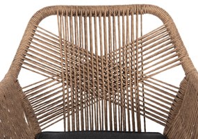 ΠΟΛΥΘΡΟΝΑ TOPIN HM6048.03 ΑΛΟΥΜΙΝΙΟ ΑΝΘΡΑΚΙ-P.E. RATTAN ΜΠΕΖ-ΜΑΞΙΛΑΡΙ ΑΝΘΡΑΚΙ