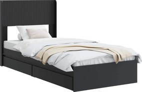 vidaXL Καλάθι με αποθήκη και κεφαλάρι Μαύρο 75 x 190 cm