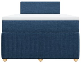 Κρεβάτι Boxspring με Στρώμα Μπλε 120x190 εκ. Υφασμάτινο - Μπλε