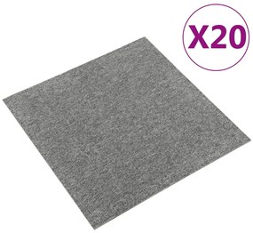vidaXL Μοκέτα Πλακάκι 20 τεμ. Γκρι 5 μ² 50x50 εκ.