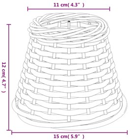 vidaXL Καπέλο Φωτιστικού Λευκό Ø15x12 εκ. από Wicker