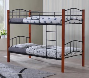 Κουκέτα PALOMA Μαύρο/Καρυδί Μέταλλο/Ξύλο 97x210x150 (Στρώμα 90x200)cm