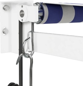 vidaXL Τέντα Πτυσσόμενη Αυτόματη Μπλε και Λευκή 3 x 2,5 μ.