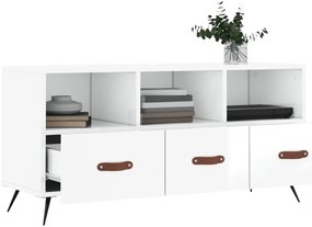 vidaXL Έπιπλο Τηλεόρασης Γυαλ. Λευκό 102x36x50 εκ. Επεξεργασμένο Ξύλο