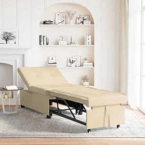 vidaXL Κρεβάτι καναπές Κρεμ 194 x 67 x 37 εκ ύφασμα